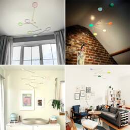 Kinetic Mobile Sculpture - Baby Nursery Decor Or Mid Century Modern Feature Wall Art - thumbnail 2