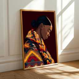 Geometric Woman Portrait Print - Modern Afrocentric Wall Art - Poster Only - thumbnail 2