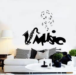 Wall Vinyl Music Notes Jazz Guaranteed Quality Decal Mural Art 1545Dz - thumbnail 1