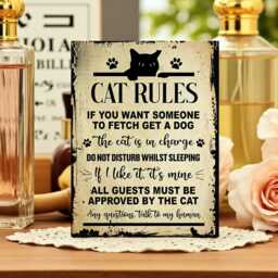 Funny Cat Sign - Weatherproof Metal Plaque Wall Art Kitchen Home Decor Gift Pet Lovers - thumbnail 2