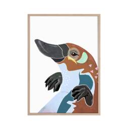 Platypus Print, Animal Art, Colourful Artwork, Australian Native Animal, Collage, Fauna, Art Wall Decor - thumbnail 2