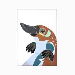 Platypus Print, Animal Art, Colourful Artwork, Australian Native Animal, Collage, Fauna, Art Wall Decor - thumbnail 3