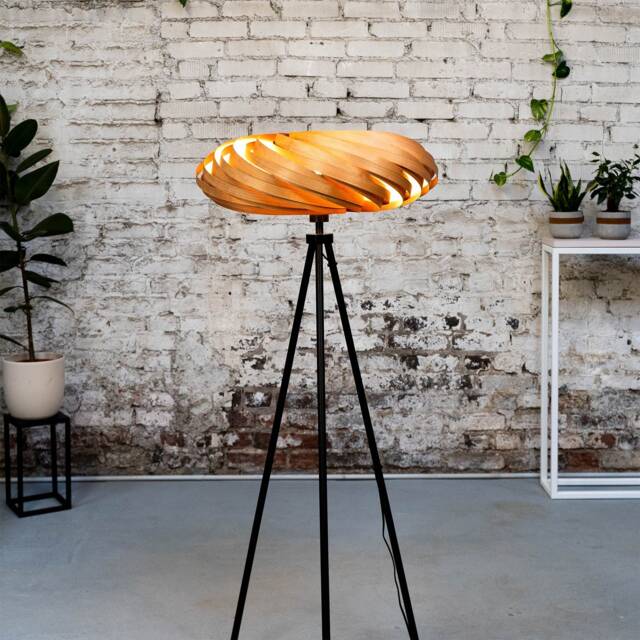 standing Lamp Made Of Cherry Tree Wood, Handmade Design Lamp - image 1