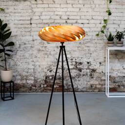 standing Lamp Made Of Cherry Tree Wood, Handmade Design Lamp