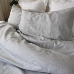 Oversized Gray Linen Duvet Cover, Palatial King/Queen, Shabby Chic Bedding - thumbnail 2