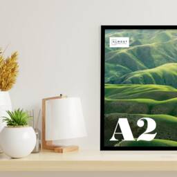 A2 Black Picture Frame, Large Poster Photo Frame Size, With Mount For A3 Print Option, Art Frames, Wall Mounted - thumbnail 2