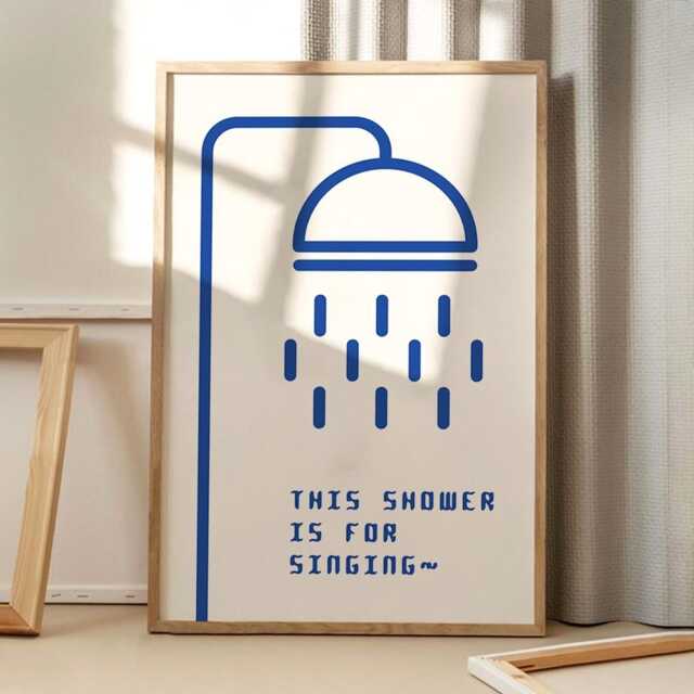 This Shower Is For Singing Art Canvas Poster, Cartoon Wall Art, Bathroom Aesthetic Decor, Retro Home Printed Gift - image 1
