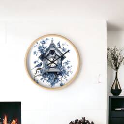 Wall Clock, Cuckoo Delft Blue, Art, Cuckoo, Dutch Design, Bird, Birds, Home Decor, Blue, Blue Amsterdam, For Her - thumbnail 3