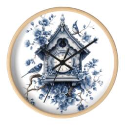 Wall Clock, Cuckoo Delft Blue, Art, Cuckoo, Dutch Design, Bird, Birds, Home Decor, Blue, Blue Amsterdam, For Her - thumbnail 2