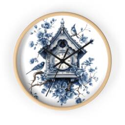 Wall Clock, Cuckoo Delft Blue, Art, Cuckoo, Dutch Design, Bird, Birds, Home Decor, Blue, Blue Amsterdam, For Her - thumbnail 4
