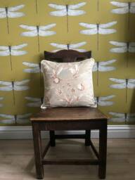 Lewis & Woods Squawk Botanical Print 45cm Luxury Square Feather Filled Cushion With Piping...ready Made