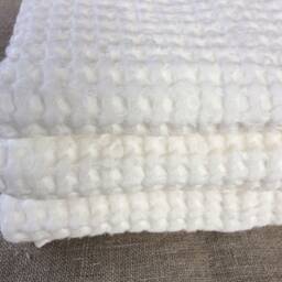 Silver Gray Waffle Bath Towel Linen Cotton Blend, Soft Spa Towel - thumbnail 4