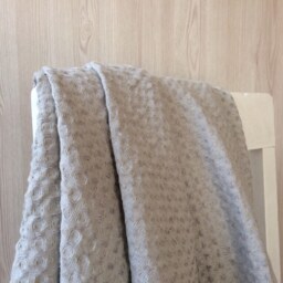 Silver Gray Waffle Bath Towel Linen Cotton Blend, Soft Spa Towel - thumbnail 3