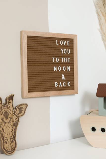 Custom Dark Brown Felt Letter Board Neutral Tone Kitchen Message Wall Decor - 10x10 Choose Your Colour - image 1