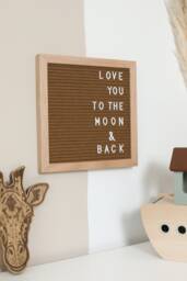Custom Dark Brown Felt Letter Board Neutral Tone Kitchen Message Wall Decor - 10x10 Choose Your Colour - thumbnail 1