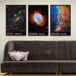 James Webb Telescope Nebula Print Set - Deep Field, Carina, Southern Ring - thumbnail 3