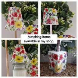 Beautiful Decoupaged Electric Vibrant Floral Candle Warmer Lamp. Table Lamp.matching Picture Plate Available.flameless.hand Decorated - thumbnail 4
