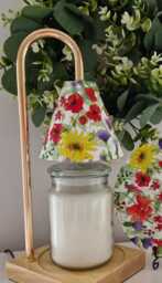 Beautiful Decoupaged Electric Vibrant Floral Candle Warmer Lamp. Table Lamp.matching Picture Plate Available.flameless.hand Decorated - thumbnail 1