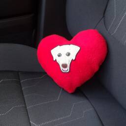 Dog Portrait Decorative Heart Pillow Personalized With Your Pet Patch - thumbnail 4