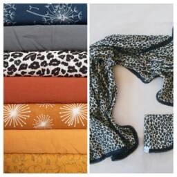 Muslin Wrap & Burp Cloth Gift Set - Baby Swaddle With Picot Trim Custom Many Designs - thumbnail 3