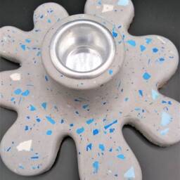 Pair Of Large Modern Terrazzo Candle Holders in A Choice Colours - thumbnail 4