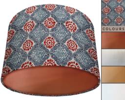 Geometric Teal Lampshade, UK Handmade Bohemian Home Interior, Table Lamp Shade, Ceiling Light Modern Boho Copper Gold Silver