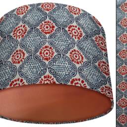 Geometric Teal Lampshade, UK Handmade Bohemian Home Interior, Table Lamp Shade, Ceiling Light Modern Boho Copper Gold Silver - thumbnail 2