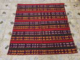 Handmade Turkmen Kilim Rug 4.5' Square Afghan Wool Geometric Area Rug - thumbnail 1