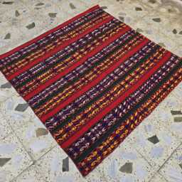 Handmade Turkmen Kilim Rug 4.5' Square Afghan Wool Geometric Area Rug - thumbnail 2