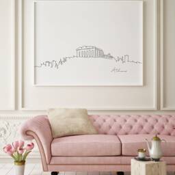 Athens Skyline Print, Line Art, Poster, Minimalist Wall City Skyscraper Fine Art Nordic Home Decor, Landmark - thumbnail 2