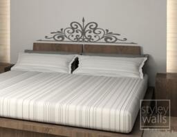 Swirly Bed Headboard Wall Decal For Bedroom Decor, Swirling Vinyl Decal, Sticker, Room Decor - thumbnail 1