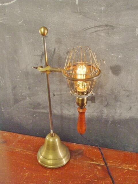 Vintage Antique Industrial Trouble Light With Stand - Cage Pendant Lamp, Lab Flower - image 1