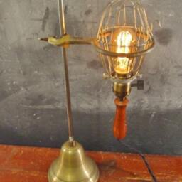 Vintage Antique Industrial Trouble Light With Stand - Cage Pendant Lamp, Lab Flower - thumbnail 3
