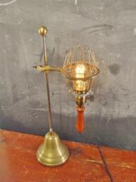 Vintage Antique Industrial Trouble Light With Stand - Cage Pendant Lamp, Lab Flower - thumbnail 1
