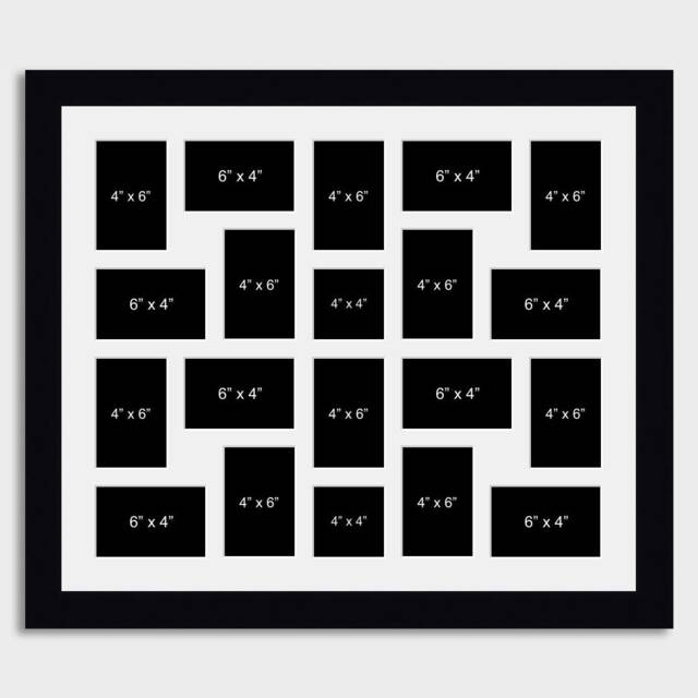 Large Multi Photo Picture Collage Frame - Holds 20 Photos Black Wood - image 1