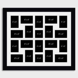 Large Multi Photo Picture Collage Frame - Holds 20 Photos Black Wood - thumbnail 1