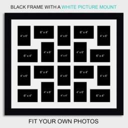 Large Multi Photo Picture Collage Frame - Holds 20 Photos Black Wood - thumbnail 2