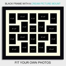 Large Multi Photo Picture Collage Frame - Holds 20 Photos Black Wood - thumbnail 3