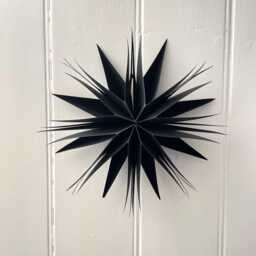 Paper Star Ornament, Black Snowflake Decoration For Party Or Home Decor, Quirky Gothic - thumbnail 2