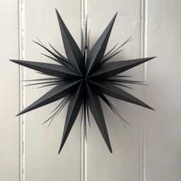 Paper Star Ornament, Black Snowflake Decoration For Party Or Home Decor, Quirky Gothic - thumbnail 1