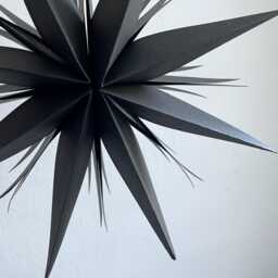 Paper Star Ornament, Black Snowflake Decoration For Party Or Home Decor, Quirky Gothic - thumbnail 3
