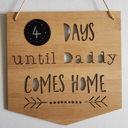 Days Until Daddy Comes Home Countdown Wooden Wall-Door Hanging-Wall Hanging Name-Kids Gift-Baby Gift-Lasercut-Fifo-Plaque-Personalized - thumbnail 2