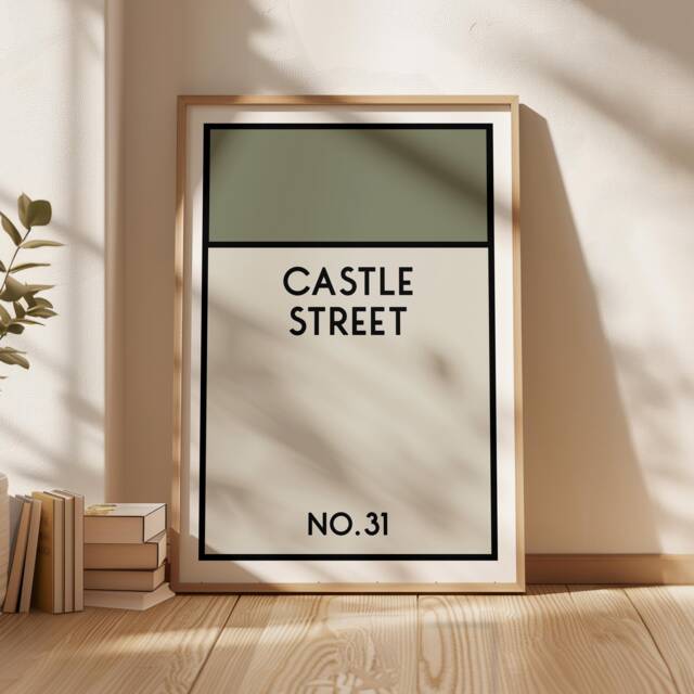 Personalised Board Game Street Print Poster, Custom Wall Art, Any Street, Name, Housewarming Gift Property New Home 2996 - image 1
