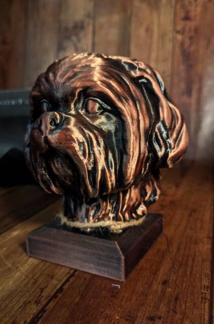 3D Printed Shih Tzu Bust Pet Memorial Dog Figurine - image 1