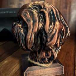 3D Printed Shih Tzu Bust Pet Memorial Dog Figurine - thumbnail 3