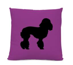 Poodle Silhouette Pillow - Your Choice Of Color Dog Breed Dog Breed Silhouette Pillow Home Decor - thumbnail 1