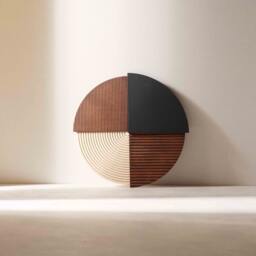 Kumiko, Geometric Wood Wall Art, Modern 3D Decor, Housewarming Gift, Dark Rustic Minimalist Handmade Art - thumbnail 2