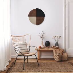 Kumiko, Geometric Wood Wall Art, Modern 3D Decor, Housewarming Gift, Dark Rustic Minimalist Handmade Art - thumbnail 1