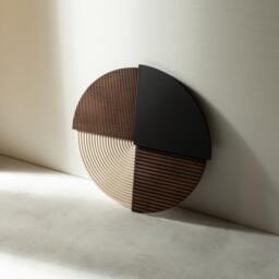 Kumiko, Geometric Wood Wall Art, Modern 3D Decor, Housewarming Gift, Dark Rustic Minimalist Handmade Art - thumbnail 3