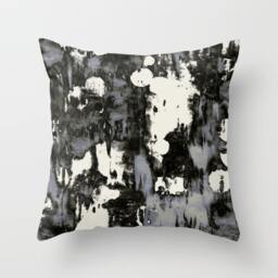 Abstract Throw Pillow. 18x18 Pillow Case. Black Beige Bohemian Sofa Modern Cushion. Decorative